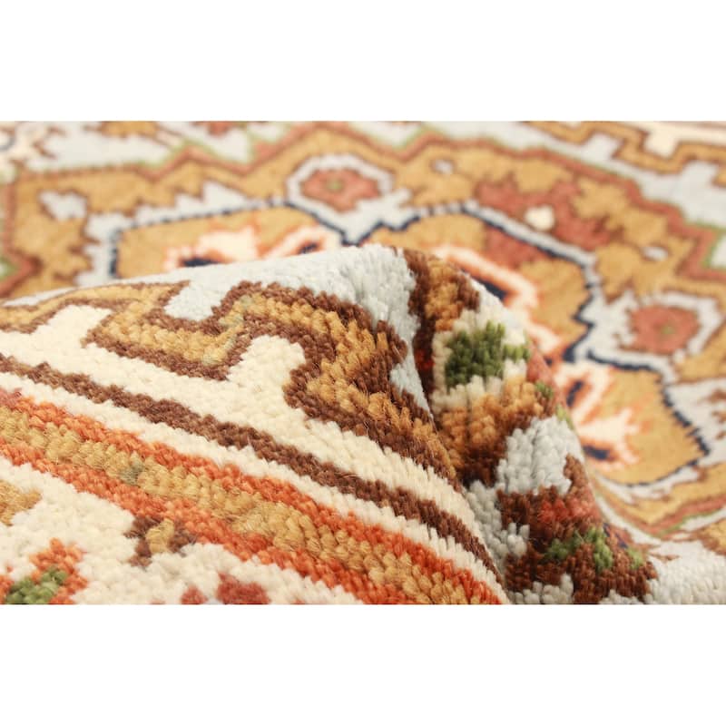 ECARPETGALLERY Hand-knotted Serapi Heritage Light Blue Wool Rug - 2'3 x 9'10