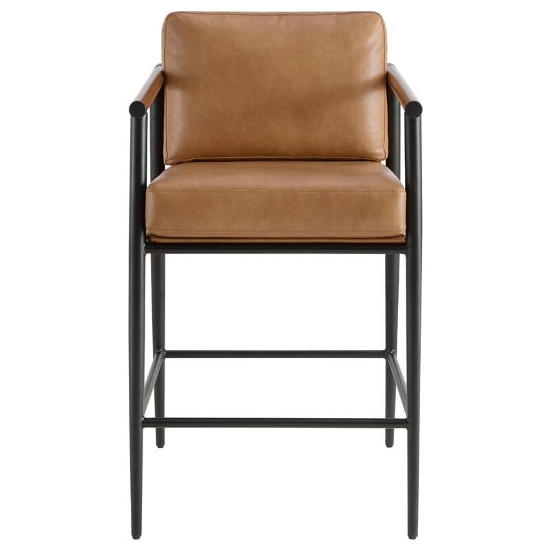 Chris Modern Counter Stools Set with Metal & Wood - Set of 2