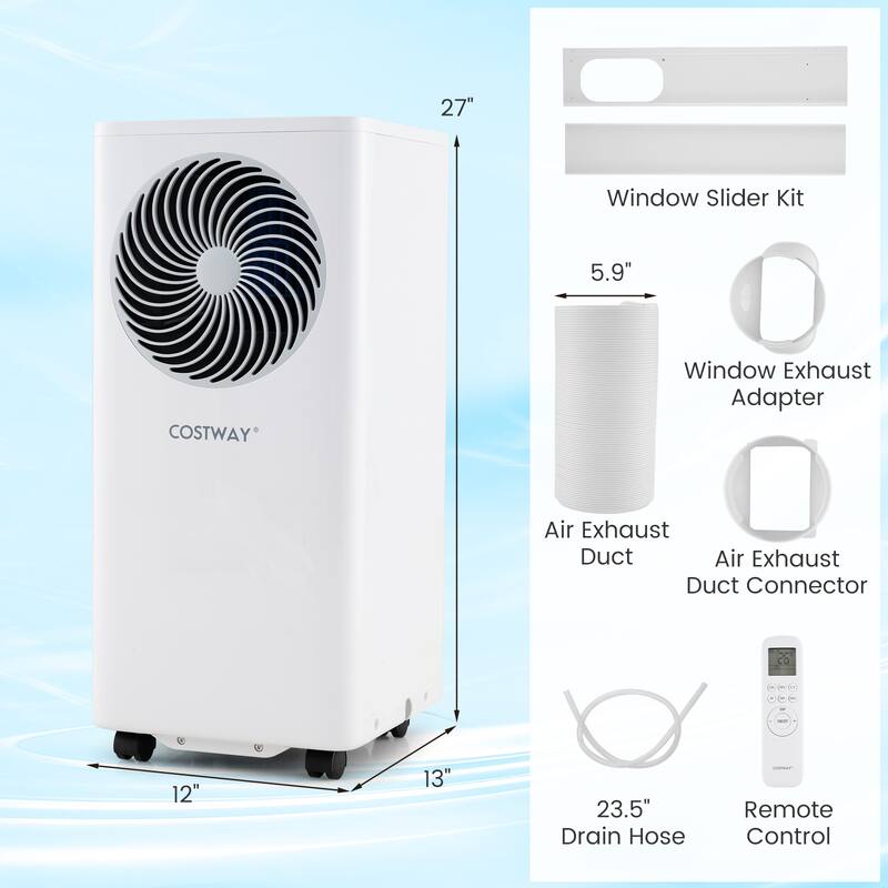 10000 BTU 3-in-1 AC Unit Portable Air Conditioner w/ Remote Control