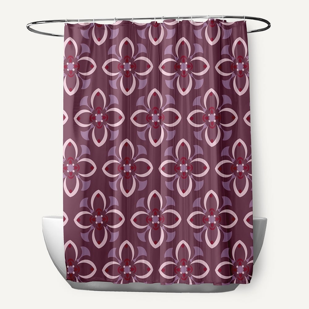 Geometric Floral Pattern Shower Curtain