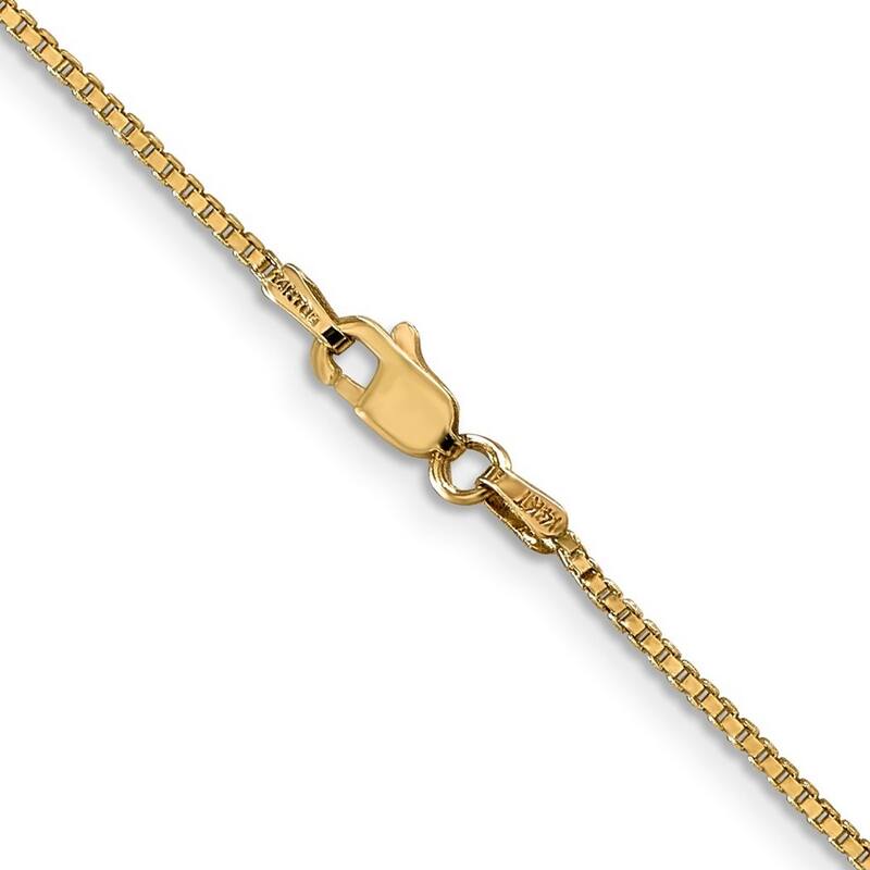 Curata 14k Yellow Gold Solid 1.1mm Box Chain Necklace (Lobster) Options: 16 18