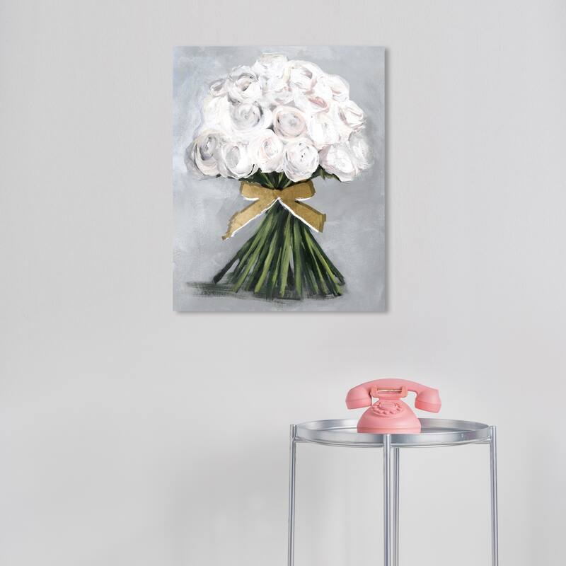 Wynwood Studio Canvas Floral and Botanical Wonderful Light Bouquet White and Traditional Wall Art Canvas Print - 20 x 16