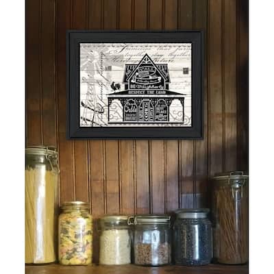TrendyDecor4U Farmhouse "Y'ALL BLESSED FARMHOUSE" Framed Print Wall Art