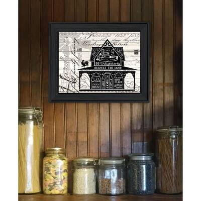 TrendyDecor4U Farmhouse "Y'ALL BLESSED FARMHOUSE" Framed Print Wall Art