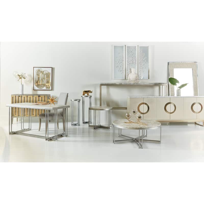 Hooker Furniture 5934-80111-00 Melange 42" Diameter Onyx and Steel