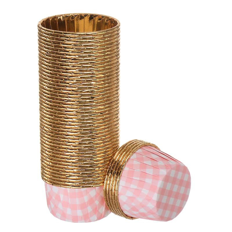 Plaid Cupcake Cups, 50pcs Aluminum Foil Standard Cupcake Liners