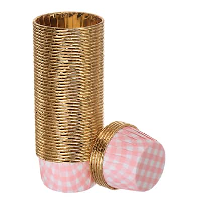 Plaid Cupcake Cups, 50pcs Aluminum Foil Standard Cupcake Liners
