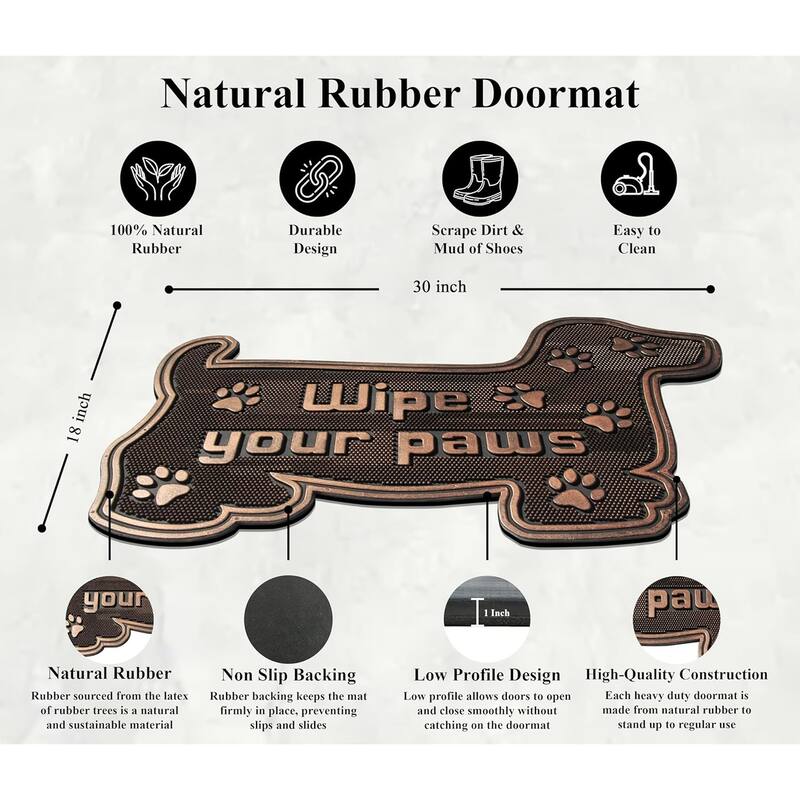 A1HC Rubber Pin Mat, Wipe your paws Beautifully Copper Finish Entry Doormat 18"X30"