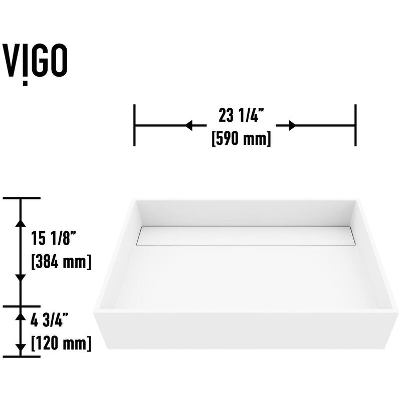 Vigo VGT2041 Montauk 23" Rectangular Stone Composite Vessel Bathroom
