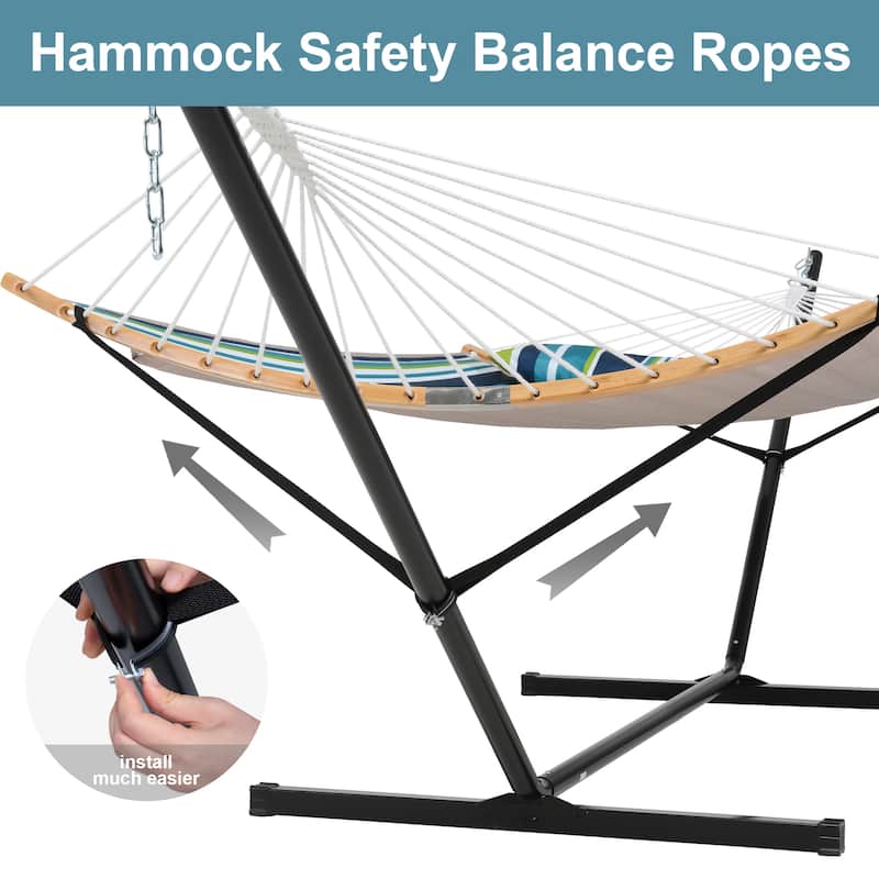 2-person Outdoor Hammock with Stand & Pillow
