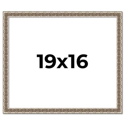 19x16 Frame Silver Versailles Ornate Solid Wood Picture Frame | 1 Inch