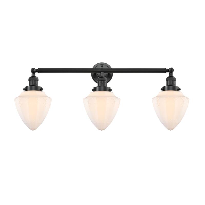 Innovations Lighting Bullet - 3 Light 34" Bath Vanity Light - Oil Rubbed Bronze/Matte White