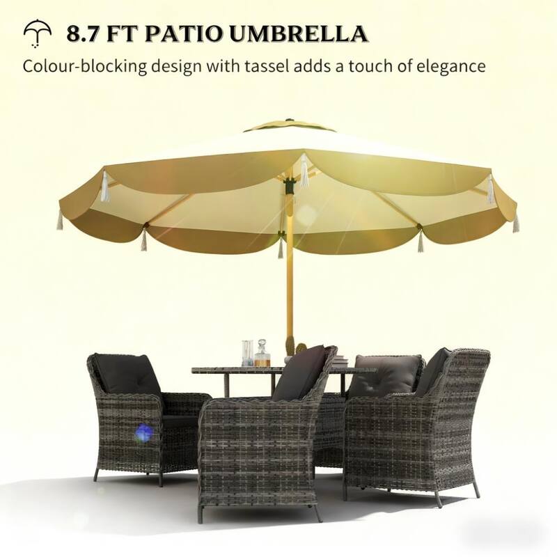 GDFStudio Outdoor Orin Polyester Patio Umbrella with Steel Pole and UPF 50+ Protection