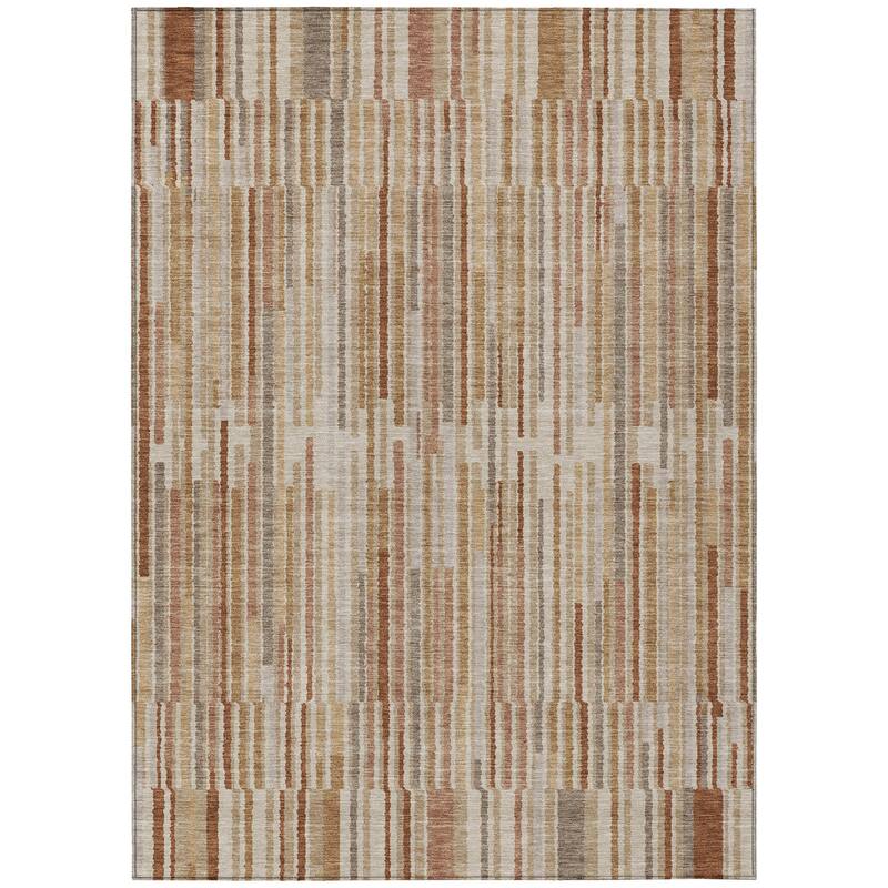 HomeRoots Striped Transitional Rectangle Outdoor Rug