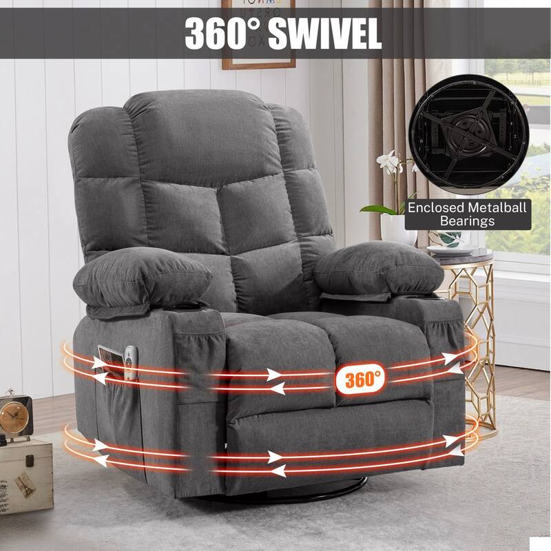 Oversized Massage Rocking Recliner for Living Room
