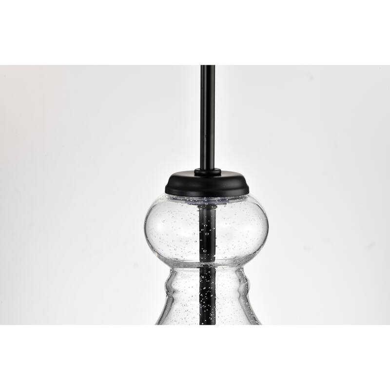 Tasio Matte Black Pendant Light with Clear Decanter Glass Shade - Matte Black