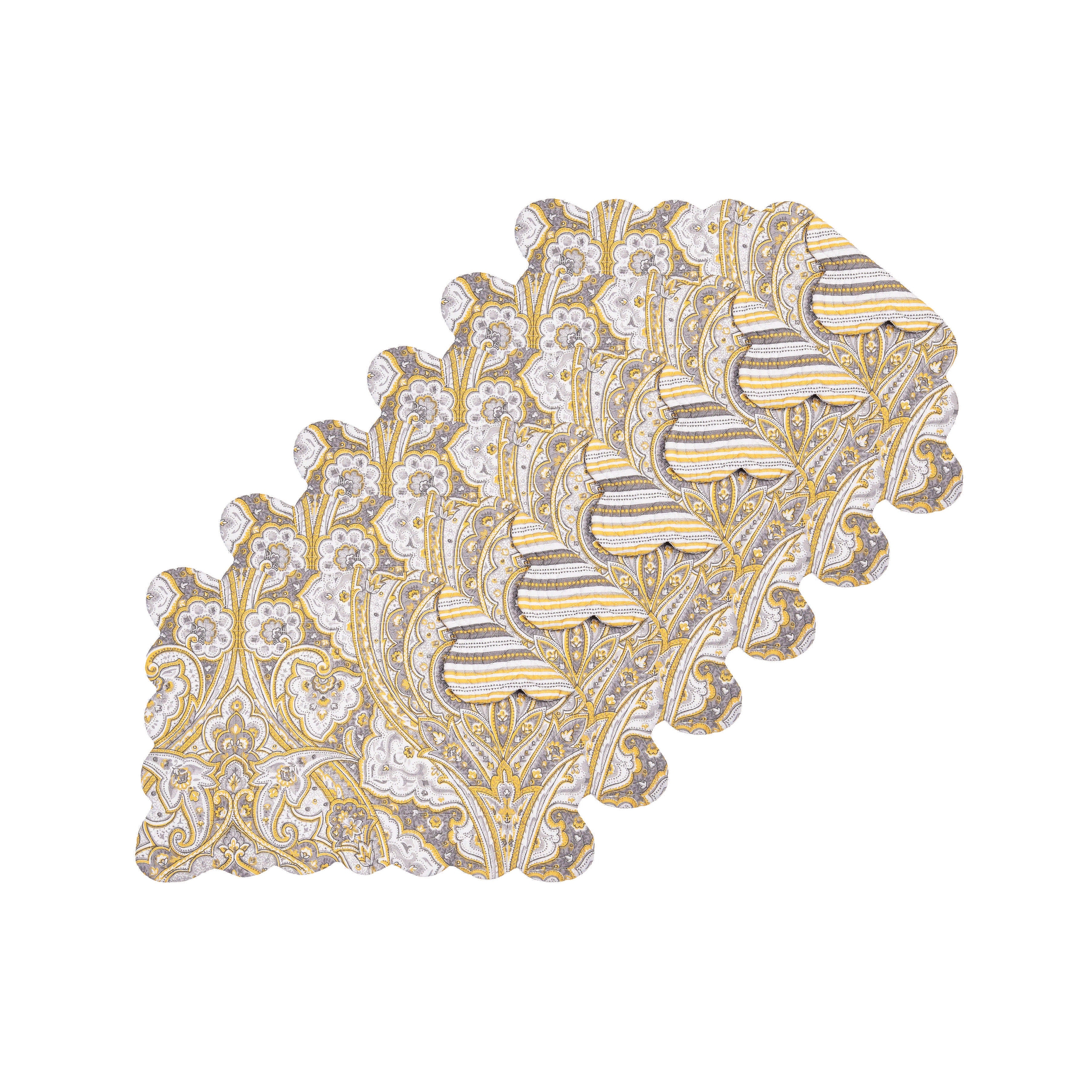 Shay Damask Quilted Placemat Set 6