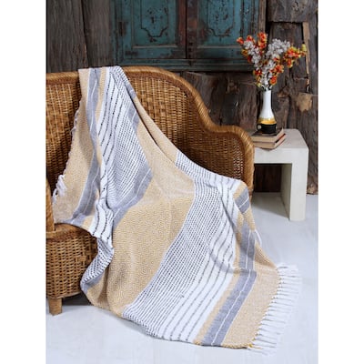 Premium Cotton Cozy Throw Blanket with Tassels - 50x60 Inches, All-Season Comfort
