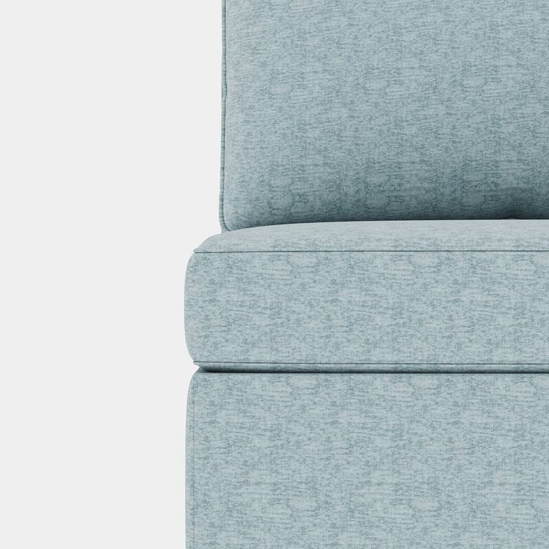 Blue 129'' Convertible 8 Seater Modular Sectional Sofa with Storage Ottoman, Comfortable Sleeper Options