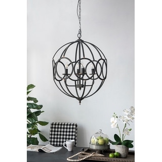 4 - Light Metal Chandelier, Hanging Light Fixture with Adjustable Chain , Bulb Not Included