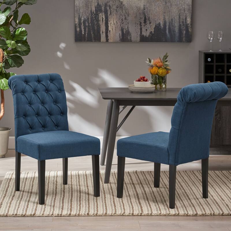 Roomfitters Upholstered Dining Chairs Set of 2, Tufted High-Back Side Chairs, Contemporary Accent Seating