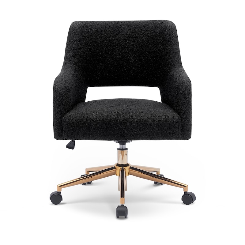 Boucle Upholstered Office/ Desk Chair - Swivel/ Adjustable Height
