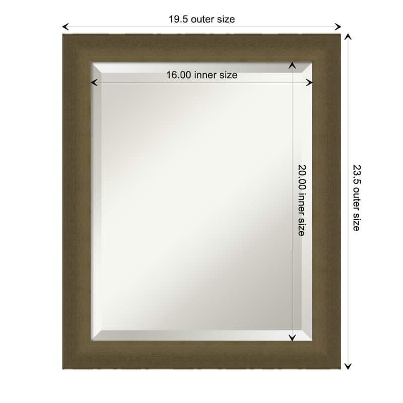 Blaine Narrow Beveled Framed Bathroom Vanity Wall Mirror - Blaine Light Bronze Narrow - Glass Size 16x20