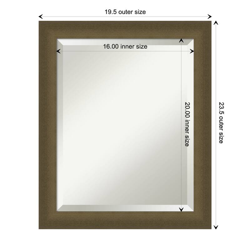 Blaine Narrow Beveled Framed Wall Mirror - Blaine Light Bronze Narrow - Glass Size 16x20