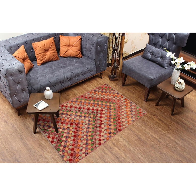 Tribal Balochi Angelina Hand Knotted Wool Rug - 3'3'' x 4'10'' - 3 ft. 3 in. x 4 ft. 10 in.