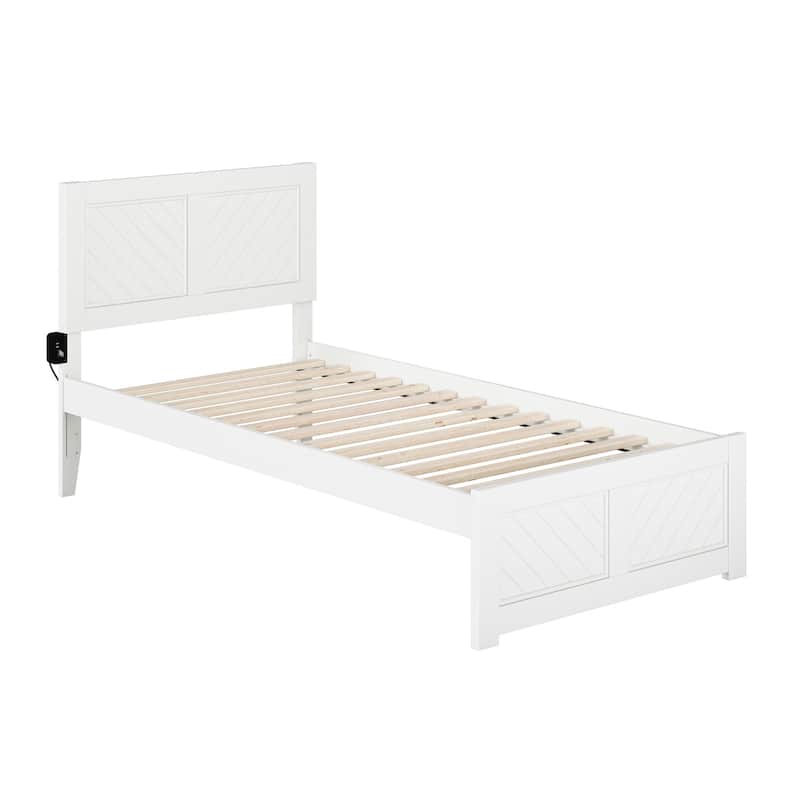 Twin XL Platform Bed with Footboard - HomeStock Renaissance Rhapsody - Modern Bedroom Furniture