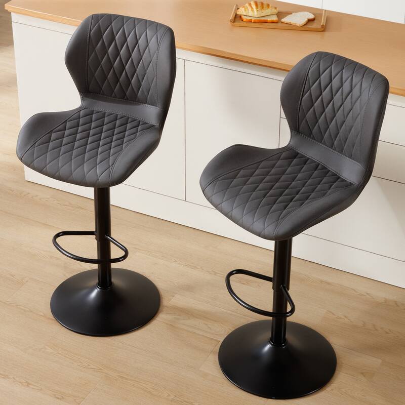 HOMYKA Swivel Adjustable Height Stool Set of 2