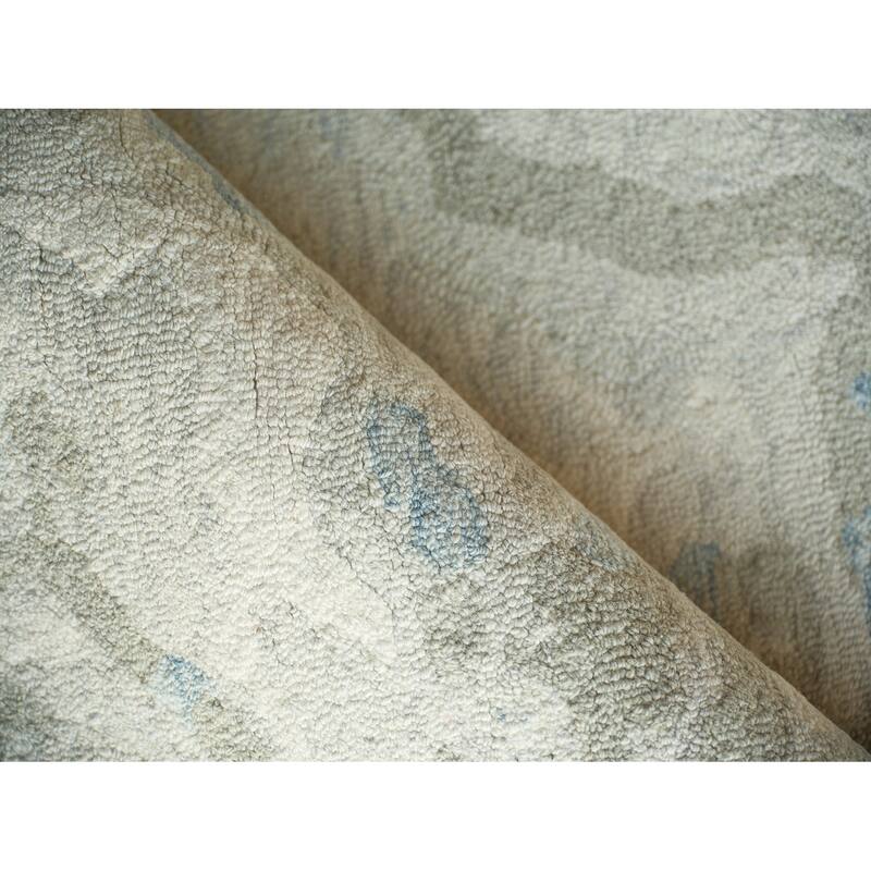 Cortero Handmade Hand Tufted New Zealand Wool Blue/Ivory Area Rug.
