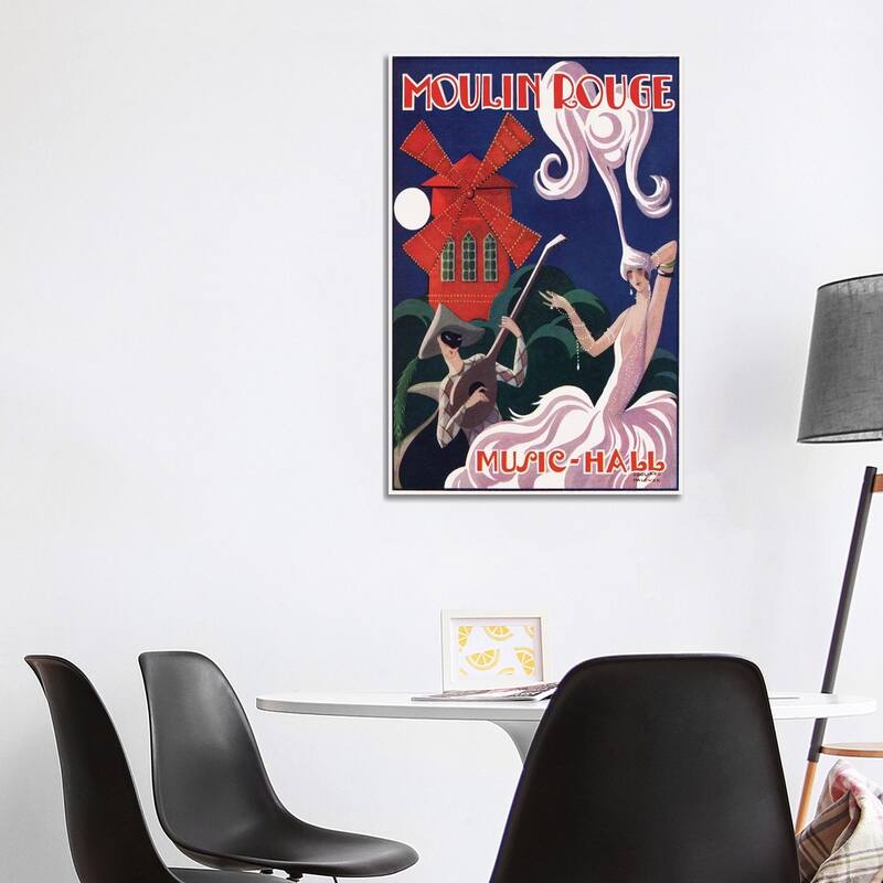 iCanvas "Moulin Rouge Music-Hall Advertisement, 1920s" by Edouard Halouze Canvas Print - 40x26x1.5