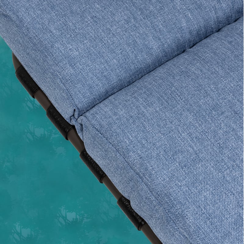 Pellebant 2PCS Adjustable Outdoor Chaise Lounge Chairs with Cushion and Pillow