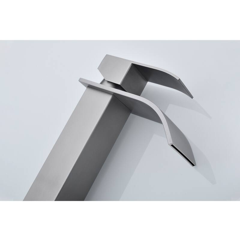 Single Handle Waterfall Bathroom Sink Faucet with Adjustable Water Flow and Temperature, Corrosion and Rust Resistant