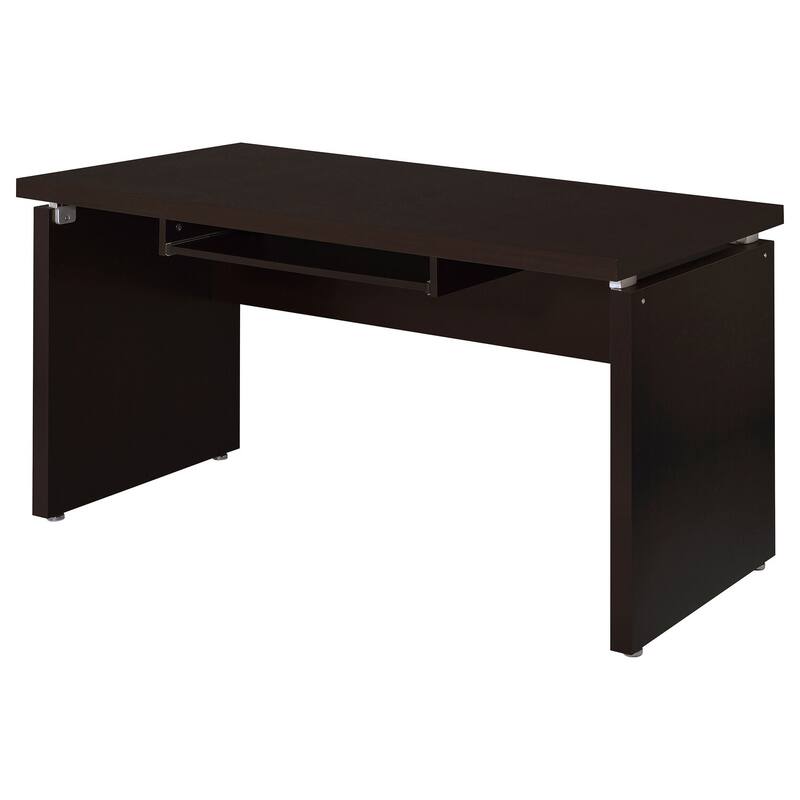 Computer Desk - Drop Down Drawer, Cappuccino Finish, Modern L-Shape Design