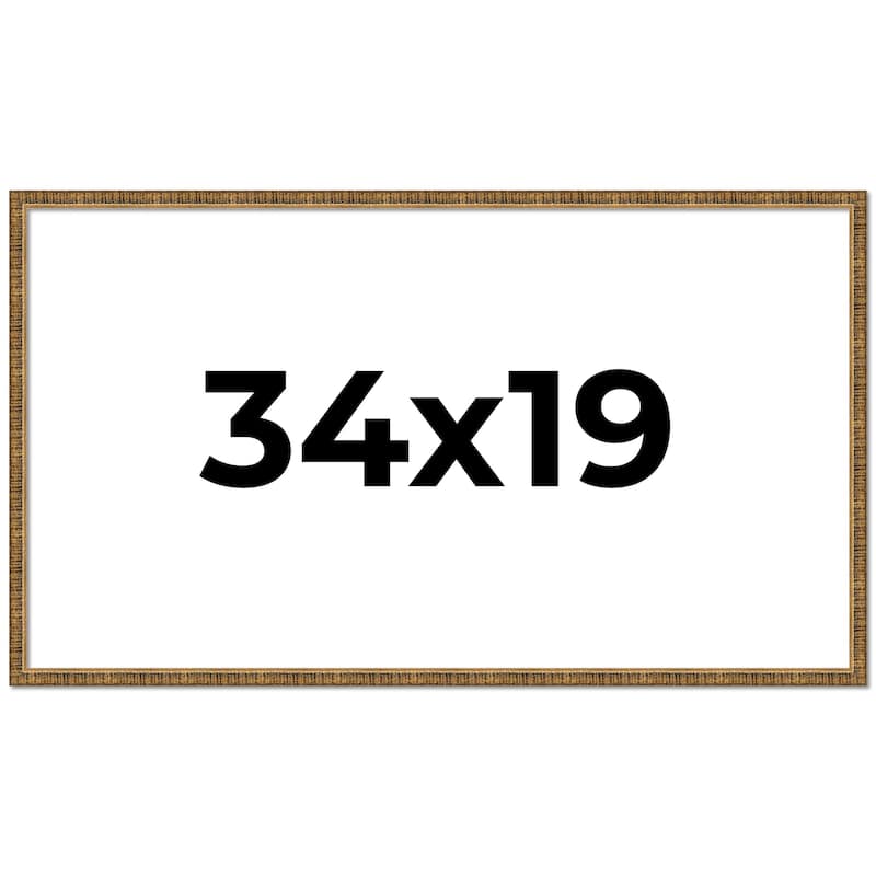 34x19 Frame Gold Kingsley Distressed Solid Wood Picture Frame Width