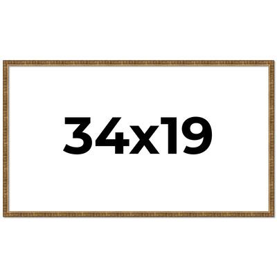 34x19 Frame Gold Kingsley Distressed Solid Wood Picture Frame Width