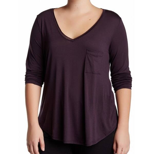 Shop H By Bordeaux Women S Plus V Neck Pocket Blouse Overstock