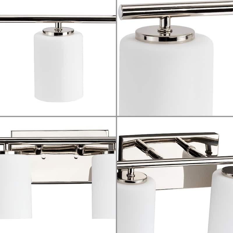 Replay Collection Six-Light Nickel White Glass Bath Vanity Light - 48 in x 6 in x 7.62 in