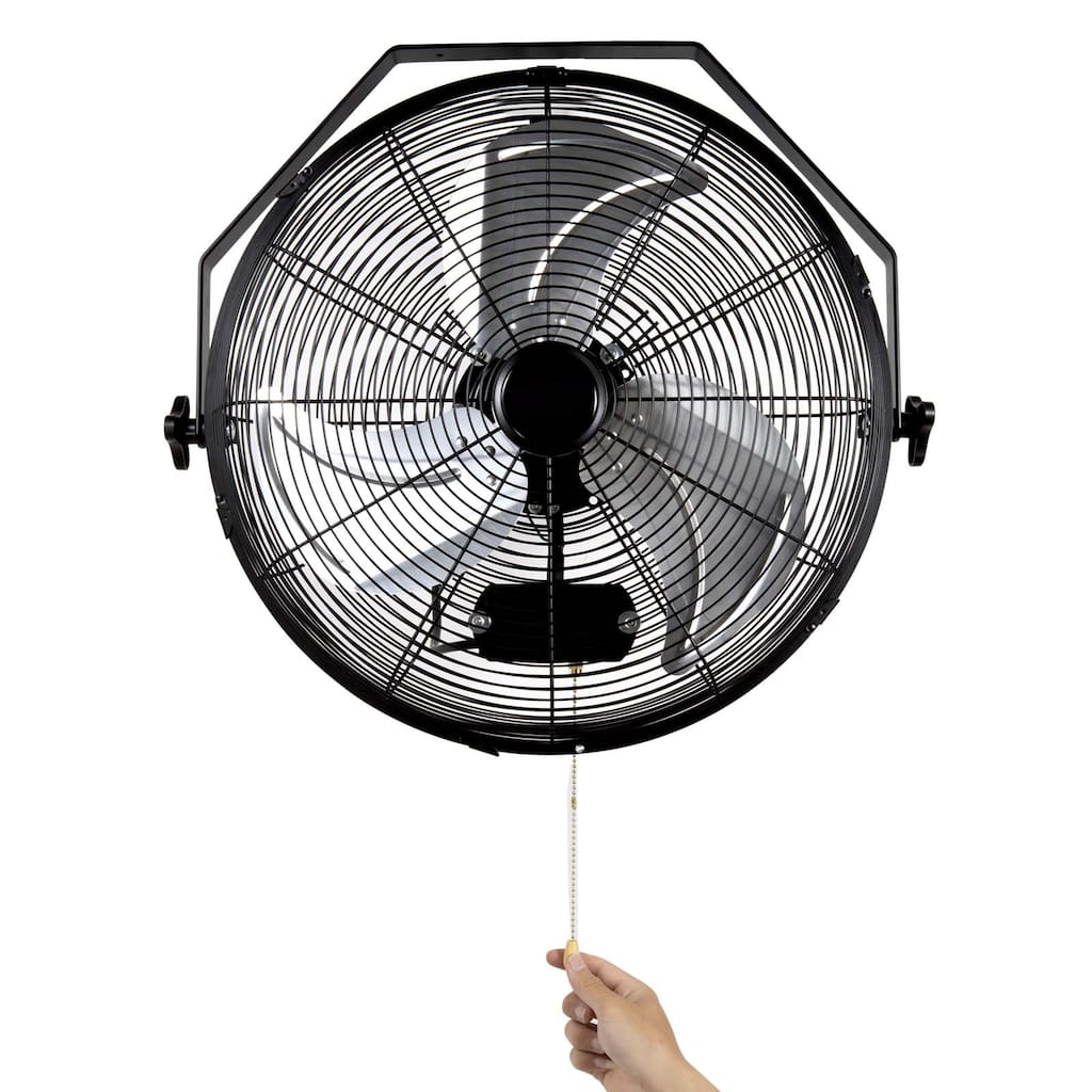 2 PCS 18 inch Manual 360-Degree Tilt Adjustment, 3-speed High Velocity Max. 4000 CFM Industrial Wall Fan for Indoor, Commercial