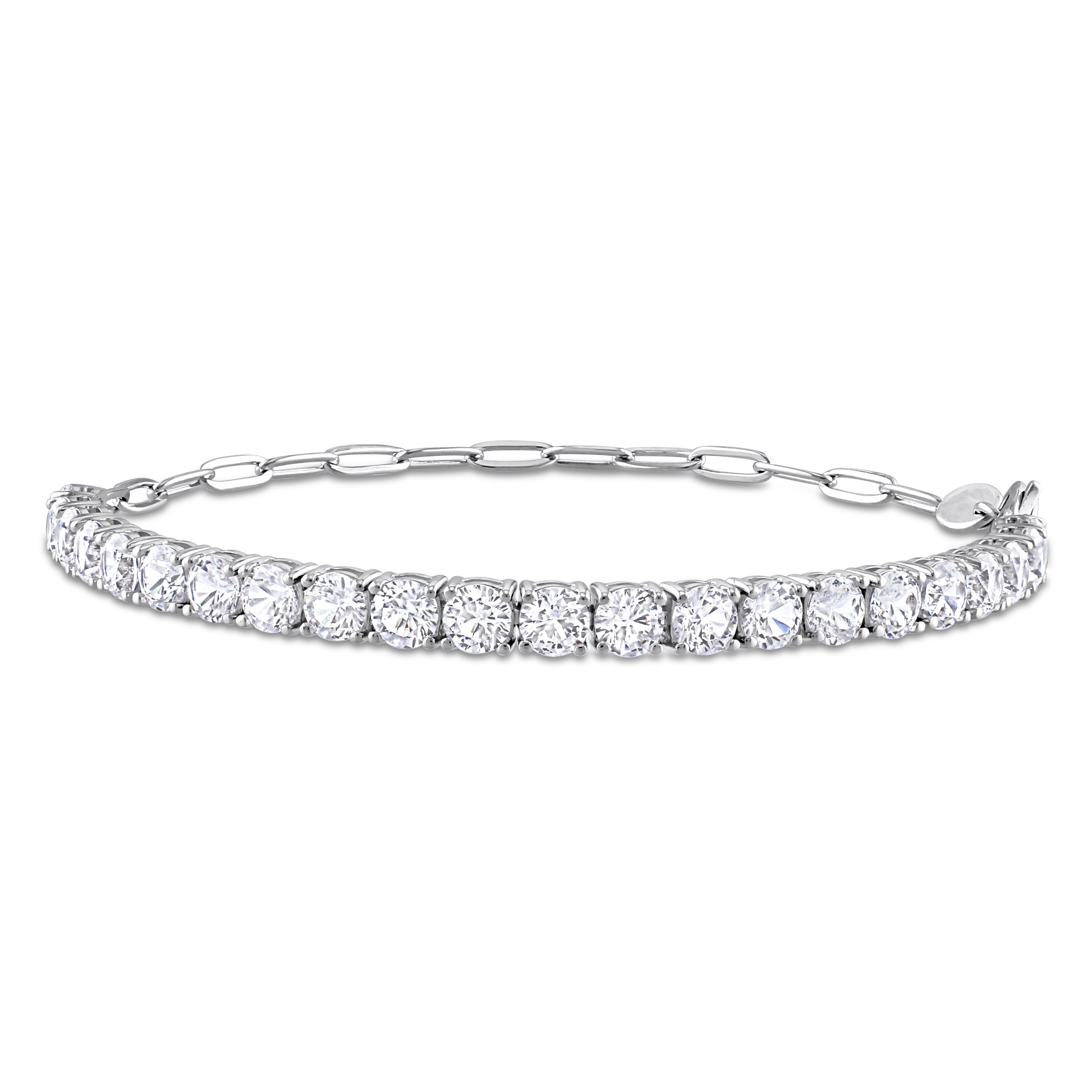 Miadora 6ct TGW Created White Sapphire Semi Tennis Bracelet Chain Sterling Silver