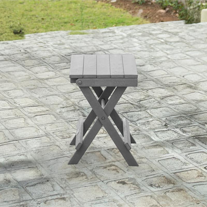 San Juan Fully Assembled All-Weather Recycled HDPE Outdoor Folding Bistro table - Gray