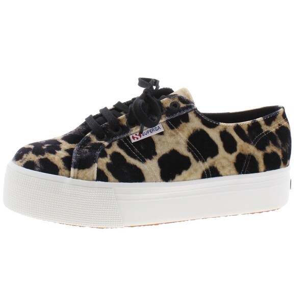 superga leopard velvet sneakers