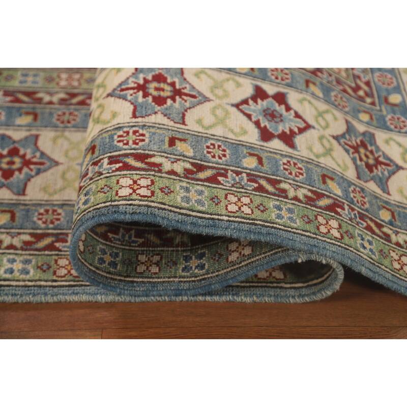 Light Blue Kazak Rug Handmade Traditional Oriental Wool Carpet - 8'3"x 11'5"
