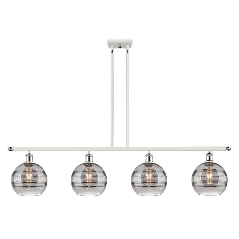 Innovations Lighting 516-4I-10-48 Rochester Linear Rochester 4 Light - White Polished Chrome / Smoked