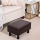 preview thumbnail 1 of 8, Adeco Small Footstool Ottoman Faux Leather Foot Rest Stool Brown - Small