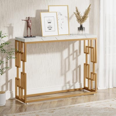 Gold Console Table, Modern 42.5" Sofa Tables Entryway Hallway Table