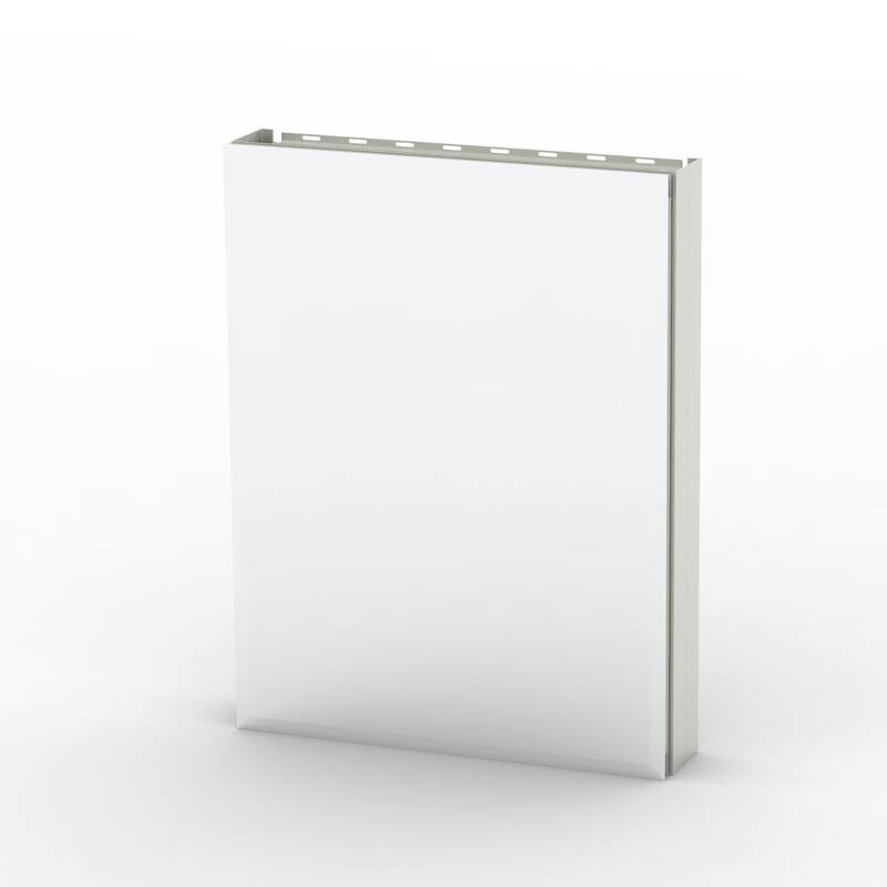 23" x 30" Rectangular Aluminum Surface Mount Medicine Cabinet with Mirror and Shelves - 23" x 30" - Silver Aluminum
