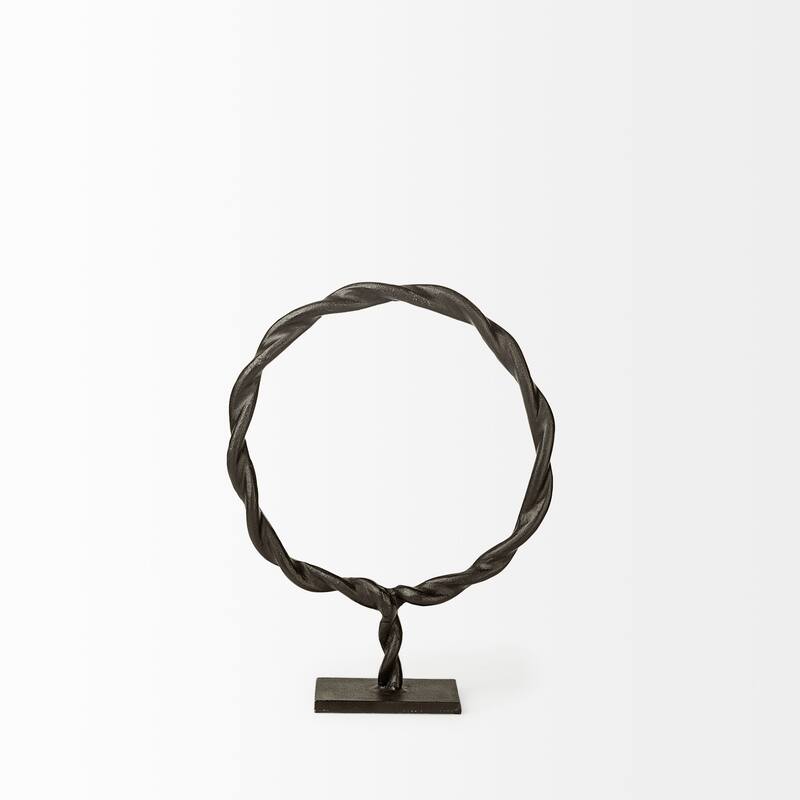 Rizwan (Large) Black Aluminum Braided Circular Object